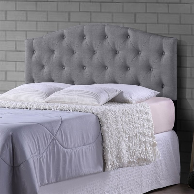 Baxton Studio Myra Tufted Full Panel Headboard in Gray