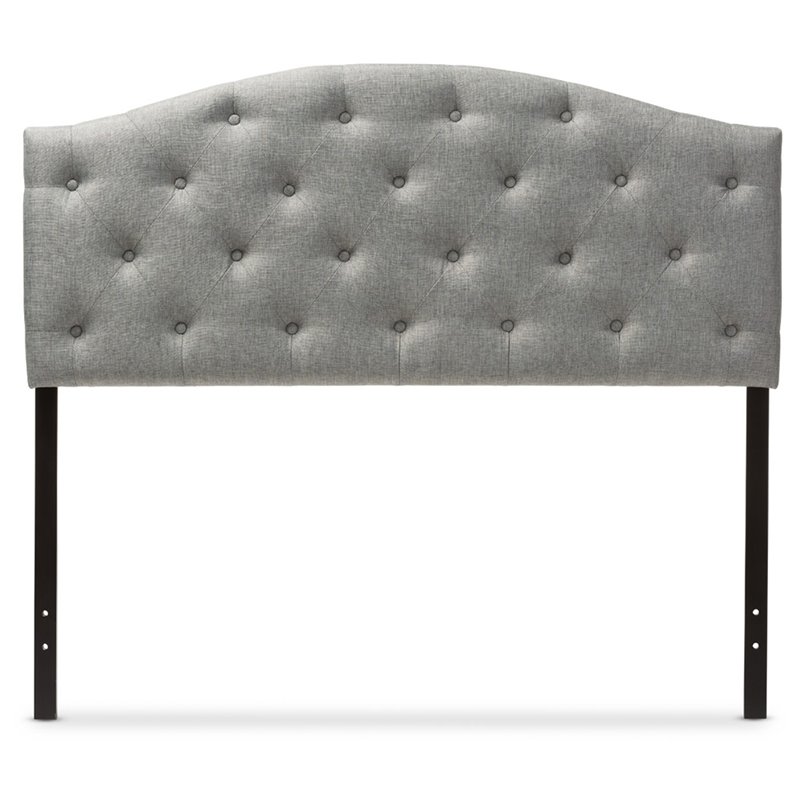 Baxton Studio Myra Tufted Full Panel Headboard in Gray