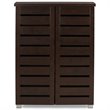 Baxton Studio Adalwin 2 Door Shoe Cabinet in Dark Brown