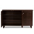 Baxton Studio Winda 3 Door Shoe Cabinet in Dark Brown