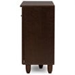 Baxton Studio Winda 3 Door Shoe Cabinet in Dark Brown