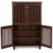 Baxton Studio Fernanda 4 Door Tall Shoe Cabinet in Oak Brown