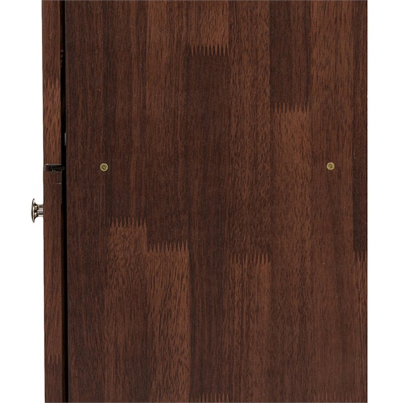 Baxton Studio Fernanda 4 Door Tall Shoe Cabinet In Oak Brown