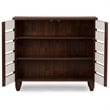 Baxton Studio Gisela 2 Door Shoe Cabinet in Dark Oak and White