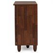 Baxton Studio Gisela 3 Door Shoe Cabinet in Dark Oak and White
