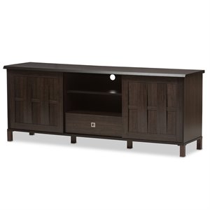Baxton Studio Unna 70&quot TV Stand in Dark Brown