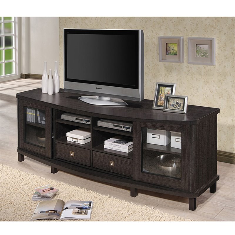 Baxton Studio Walda 70" TV Stand in Dark Brown