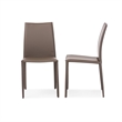 Baxton Studio Rockford Leather Dining Side Chair in Taupe (Set of 2)