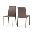 Baxton Studio Rockford Leather Dining Side Chair in Taupe (Set of 2)