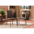 Baxton Studio Rockford Leather Dining Side Chair in Taupe (Set of 2)