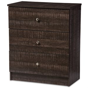 baxton studio decon 3 drawer chest in espresso