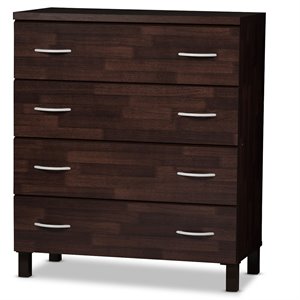 baxton studio maison 4 drawer chest in dark brown