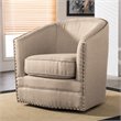 Baxton Studio Porter Swivel Accent Chair in Beige