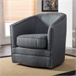 Baxton Studio Porter Swivel Accent Chair in Gray