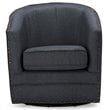 Baxton Studio Porter Swivel Accent Chair in Gray