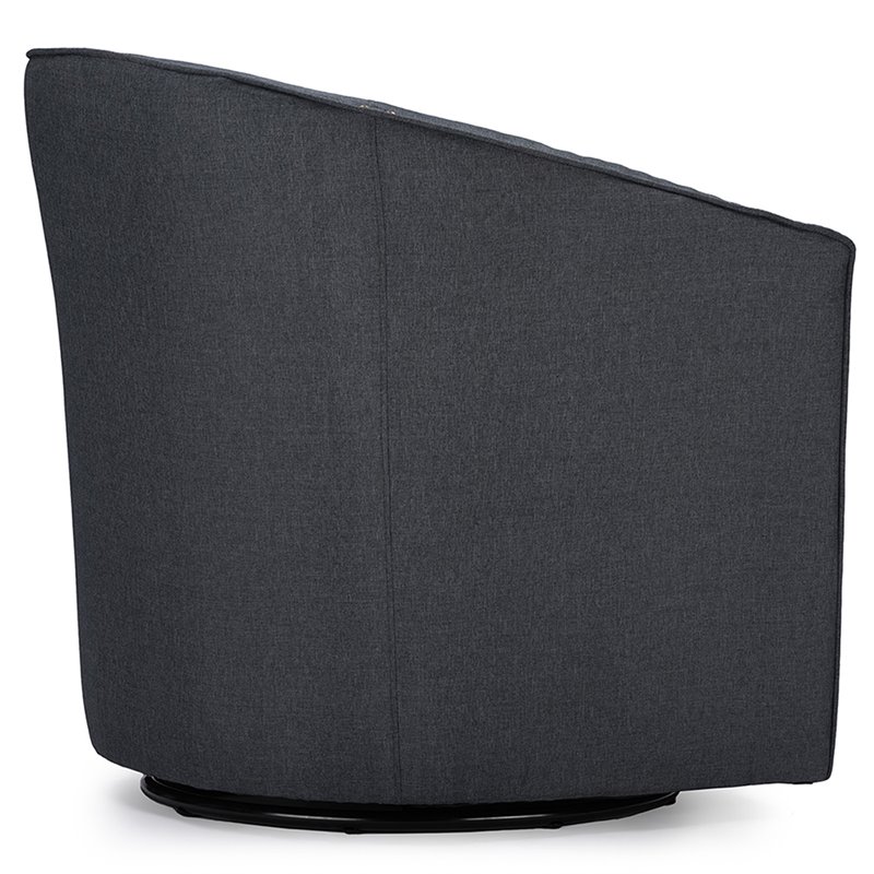Baxton Studio Porter Swivel Accent Chair in Gray