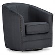 Baxton Studio Porter Swivel Accent Chair in Gray