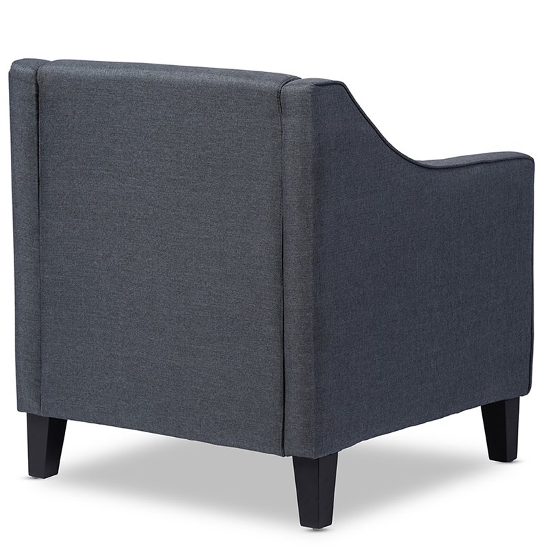 Baxton Studio Vienna Tufted Accent Chair in Gray and Black