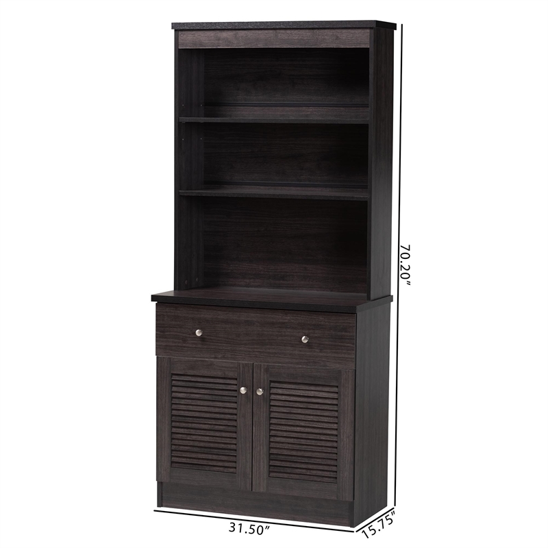 Baxton Studio Agni China Cabinet in Dark Brown