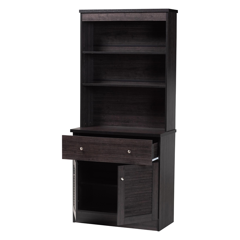 Baxton Studio Agni China Cabinet in Dark Brown