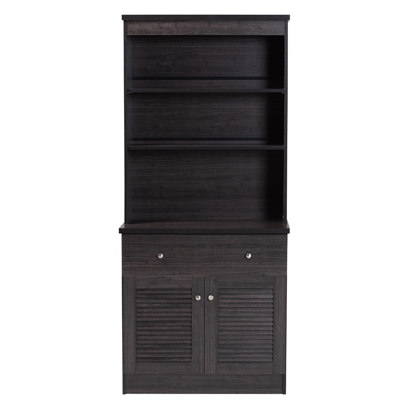 Baxton Studio Agni China Cabinet in Dark Brown