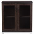 Baxton Studio Zentra Curio Cabinet in Dark Brown
