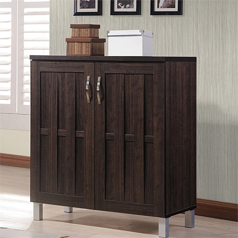 Baxton Studio Excel Sideboard in Dark Brown Engineered Wood Cymax