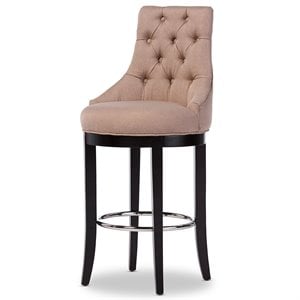 Baxton Studio Harmony 30&quot Tufted Bar Stool in Beige