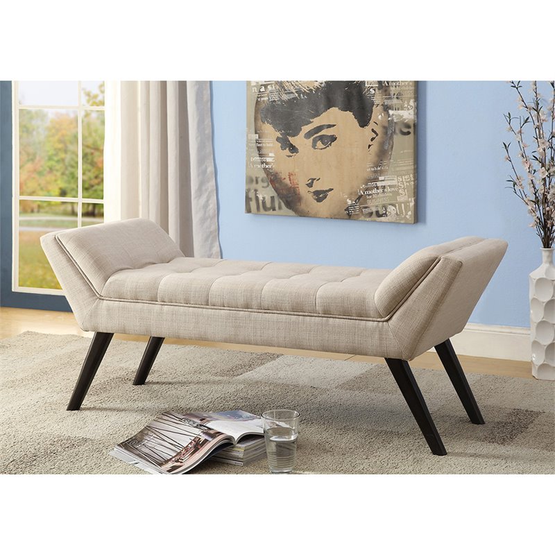 Baxton Studio Tamblin Tufted Bench in Beige