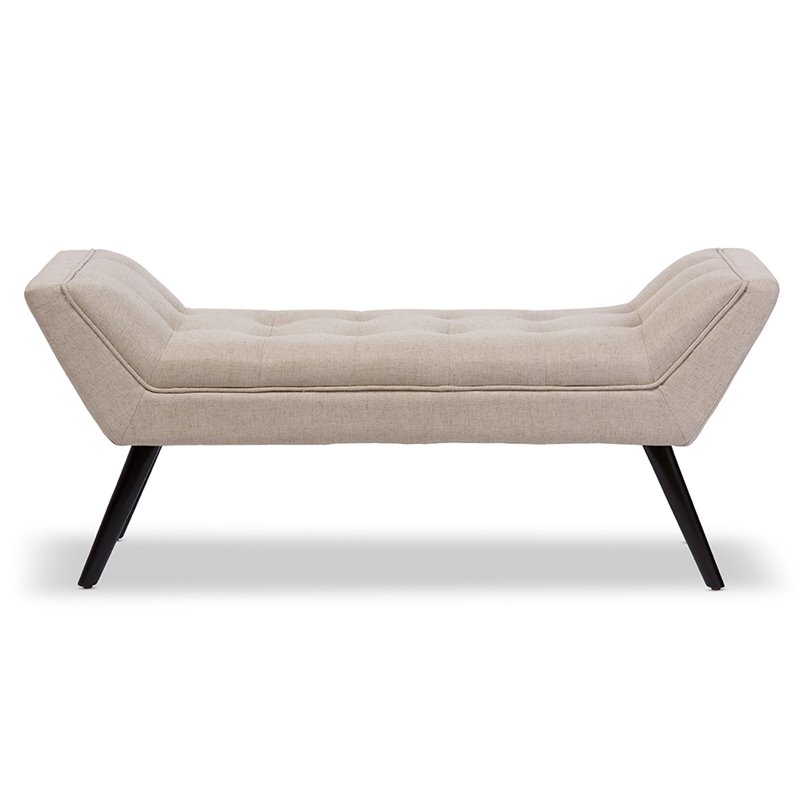 Baxton Studio Tamblin Tufted Bench in Beige