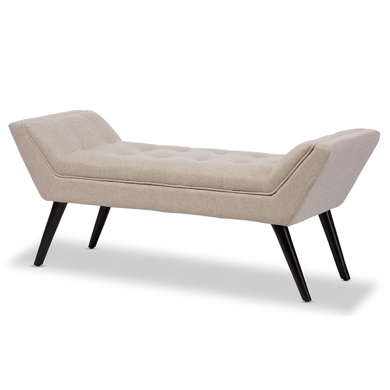 Baxton Studio Tamblin Tufted Bench in Beige