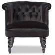 Baxton Studio Flax Velvet Accent Chair in Black