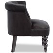 Baxton Studio Flax Velvet Accent Chair in Black