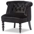 Baxton Studio Flax Velvet Accent Chair in Black