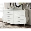 Baxton Studio Enzo 6 Drawer Faux Leather Double Dresser in Matte White