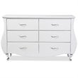 Baxton Studio Enzo 6 Drawer Faux Leather Double Dresser in Matte White