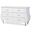 Baxton Studio Enzo 6 Drawer Faux Leather Double Dresser in Matte White