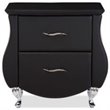 Baxton Studio Erin 2 Drawer Faux Leather Nightstand in Black