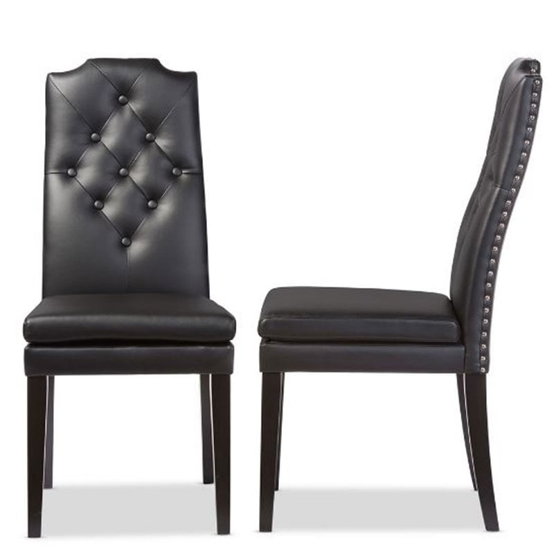 Baxton Studio Dylin Faux Leather Tufted Dining Side Chair (Set of 2)