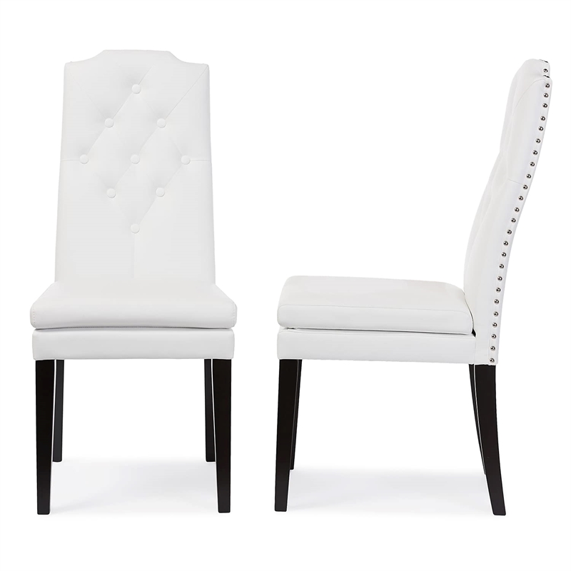 Baxton Studio Dylin Faux Leather Tufted Dining Side Chair (Set of 2)