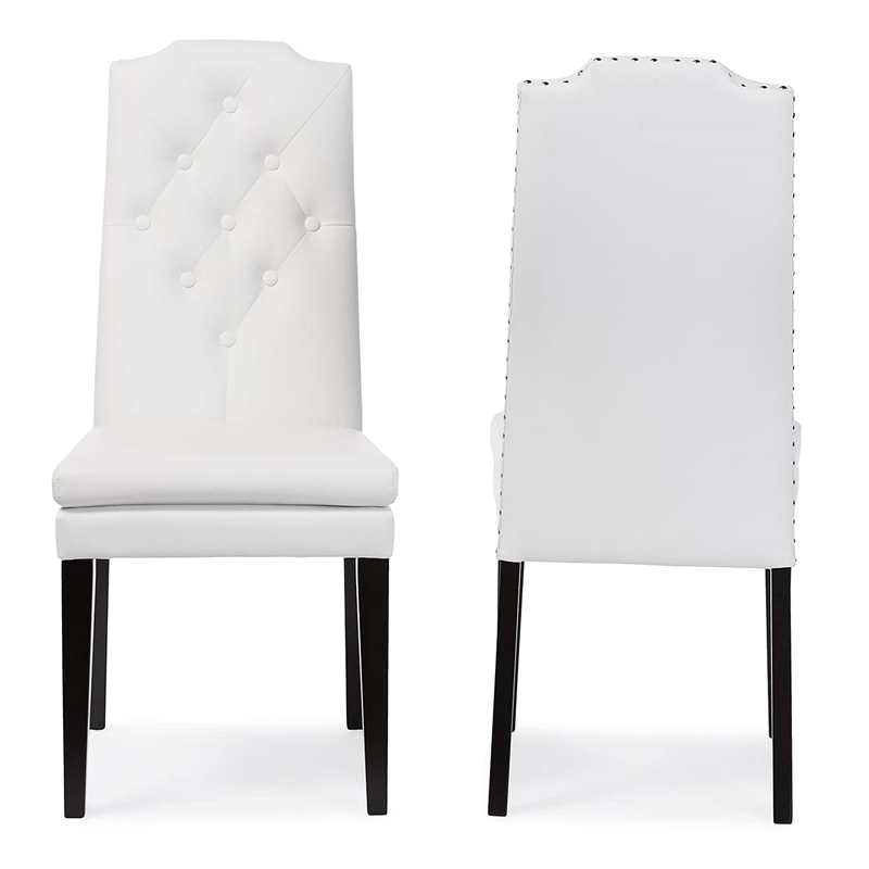 Baxton Studio Dylin Faux Leather Tufted Dining Side Chair (Set of 2)