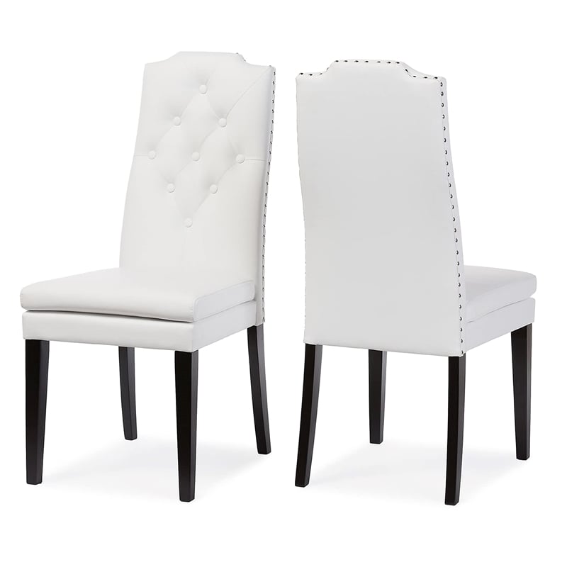 Baxton Studio Dylin Faux Leather Tufted Dining Side Chair (Set of 2)