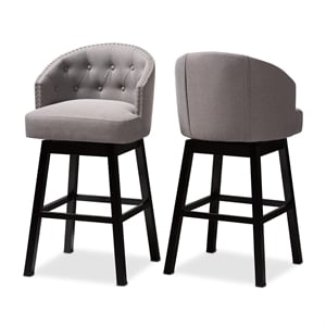Baxton Studio Avril 31&quot Faux Leather Swivel Bar Stool (Set of 2)
