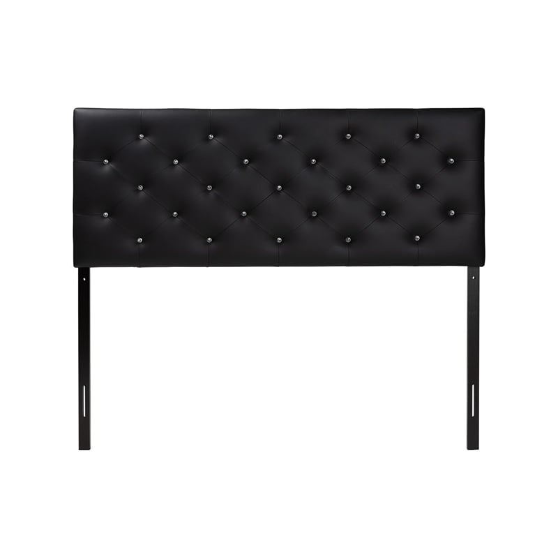 Baxton Studio Viviana Faux Leather Tufted Queen Panel Headboard