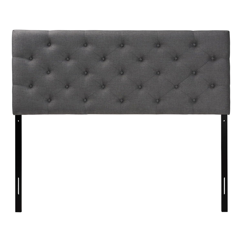 Baxton Studio Viviana Tufted Full Panel Headboard in Gray