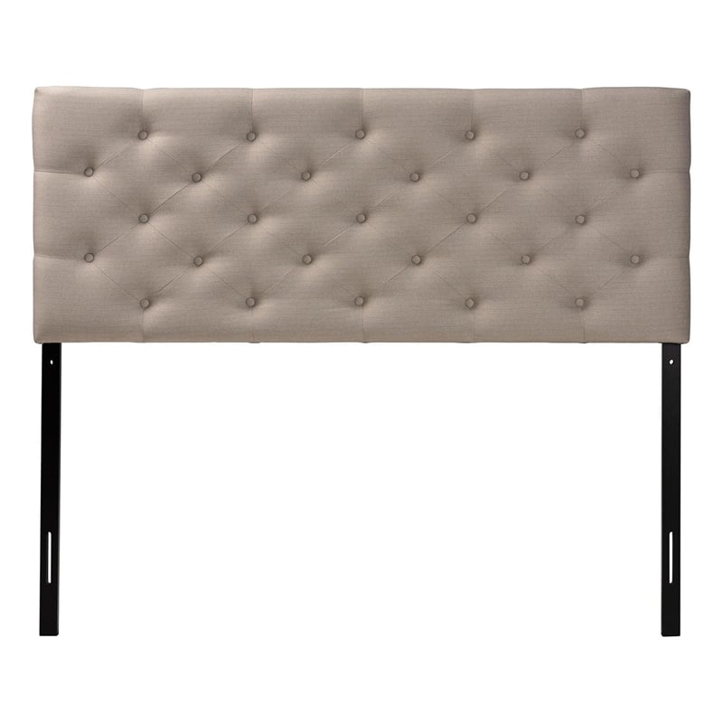 Baxton Studio Viviana Tufted Queen Panel Headboard in Light Beige
