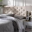 Baxton Studio Viviana Tufted Queen Panel Headboard in Light Beige