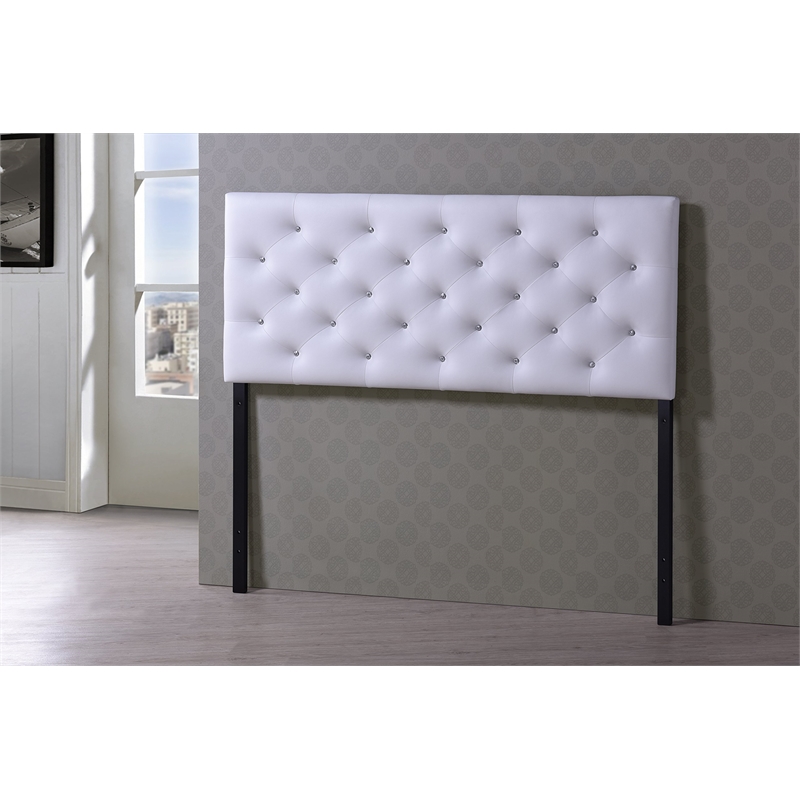 Baxton Studio Viviana Faux Leather Tufted Queen Panel Headboard