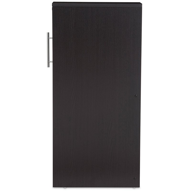 Baxton Studio Lindo 1 Pull Out Door Media Storage Cabinet in Brown