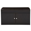 Baxton Studio Margaret Faux Leather Shoe Bench in Espresso